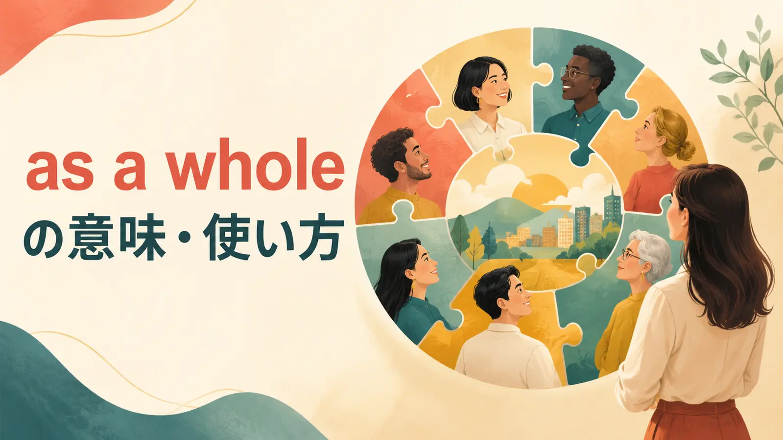 as a wholeの意味・使い方と「全体として」を示すアイキャッチ