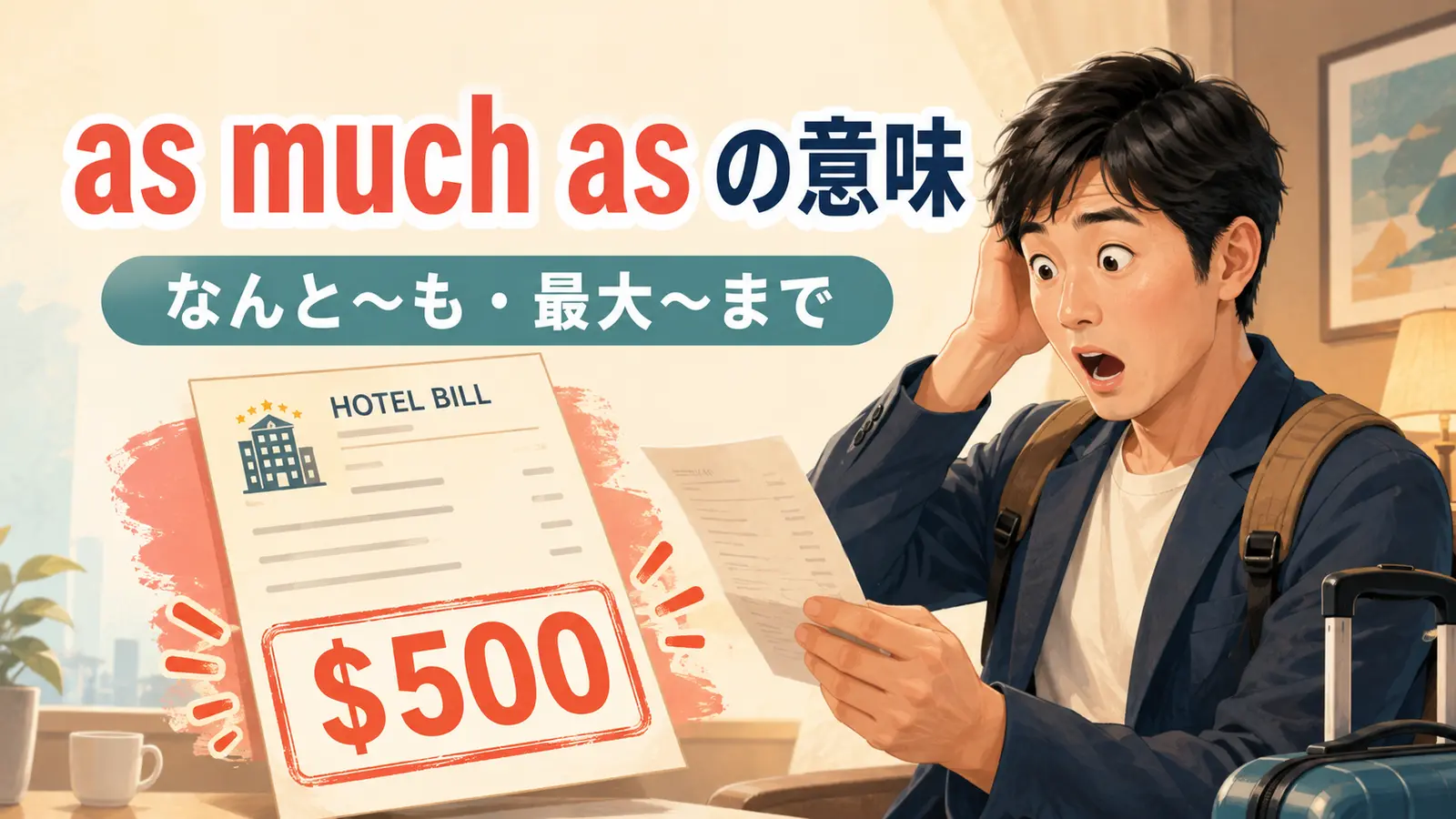 as much asの意味は？「〜も・最大〜まで」の使い方とas many asとの違い
