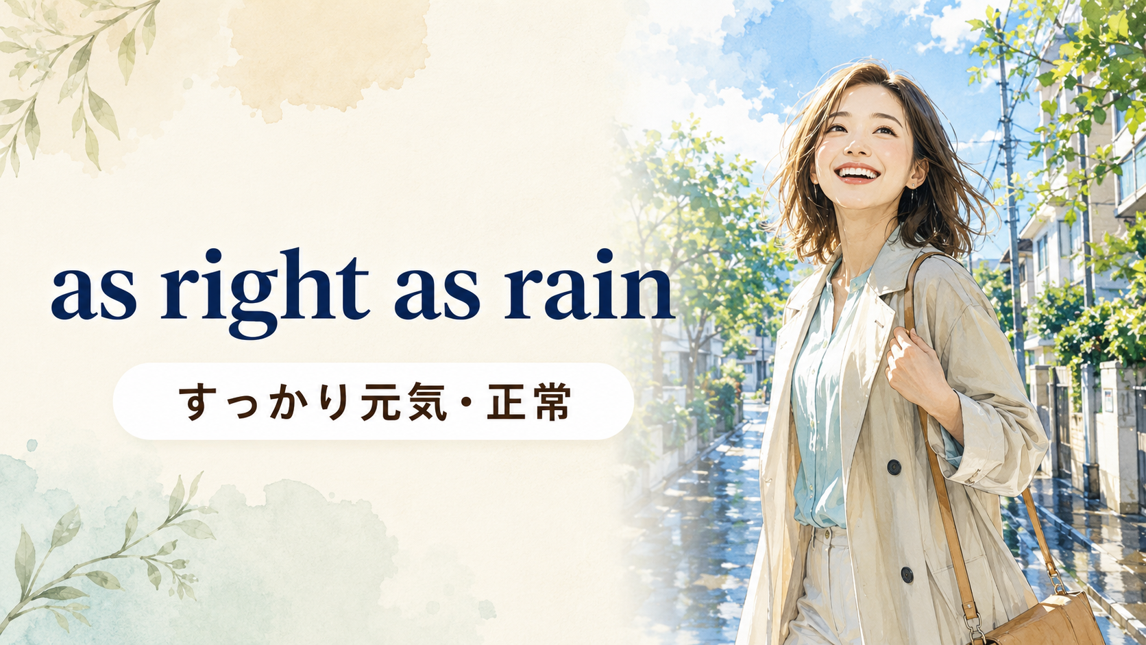 as right as rainの意味・使い方・例文｜ニュアンスと似た表現との違い
