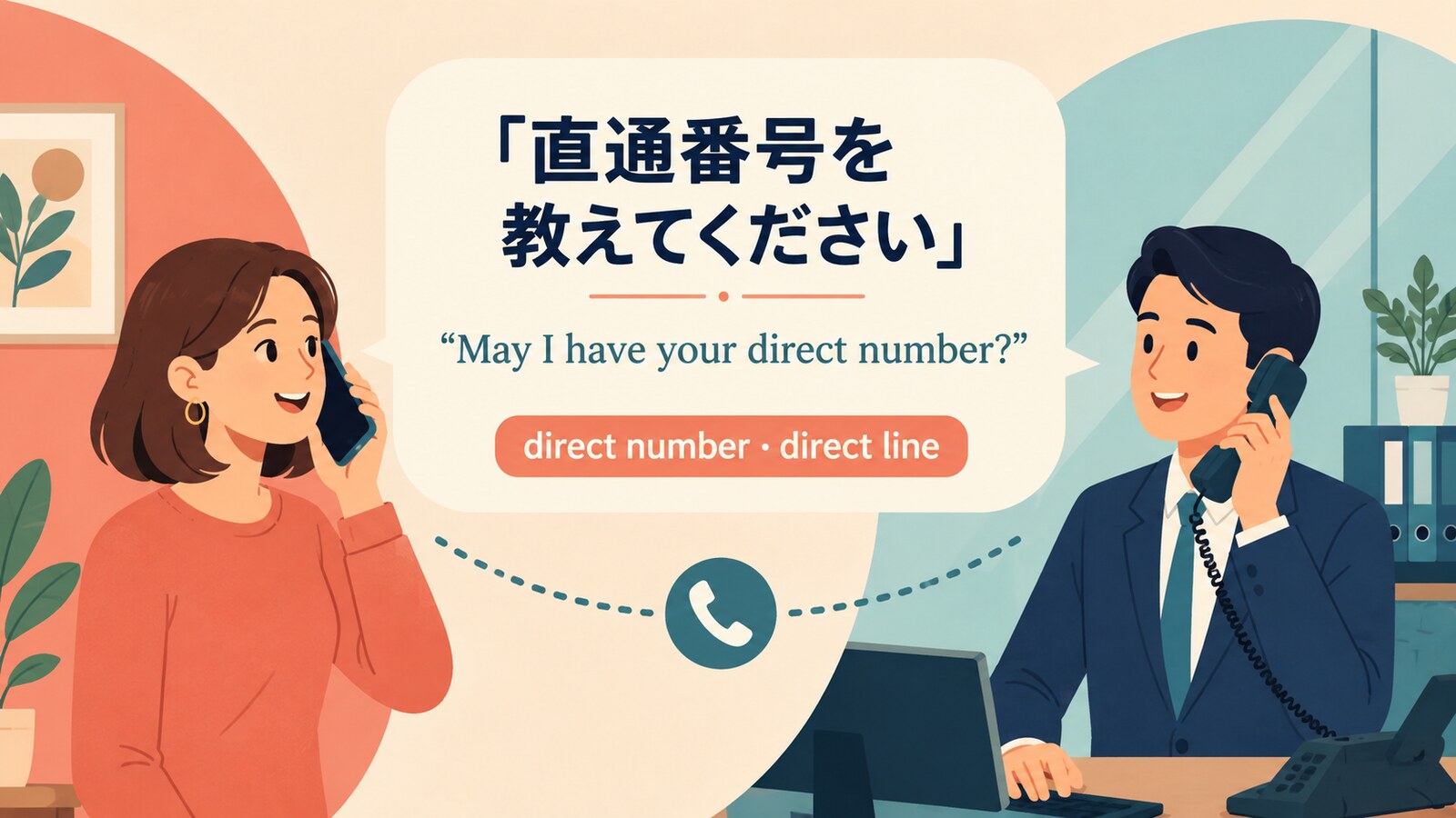 直通番号を電話で伝える英語