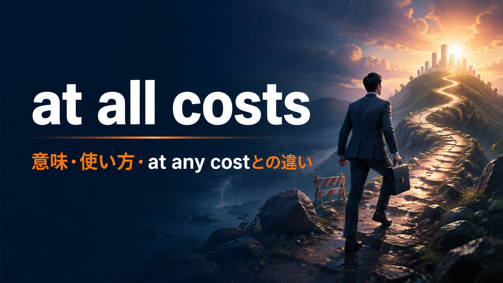 at all costsの意味・使い方とat any costとの違い