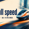 at full speedの意味・使い方・類似表現との違いを示すアイキャッチ画像