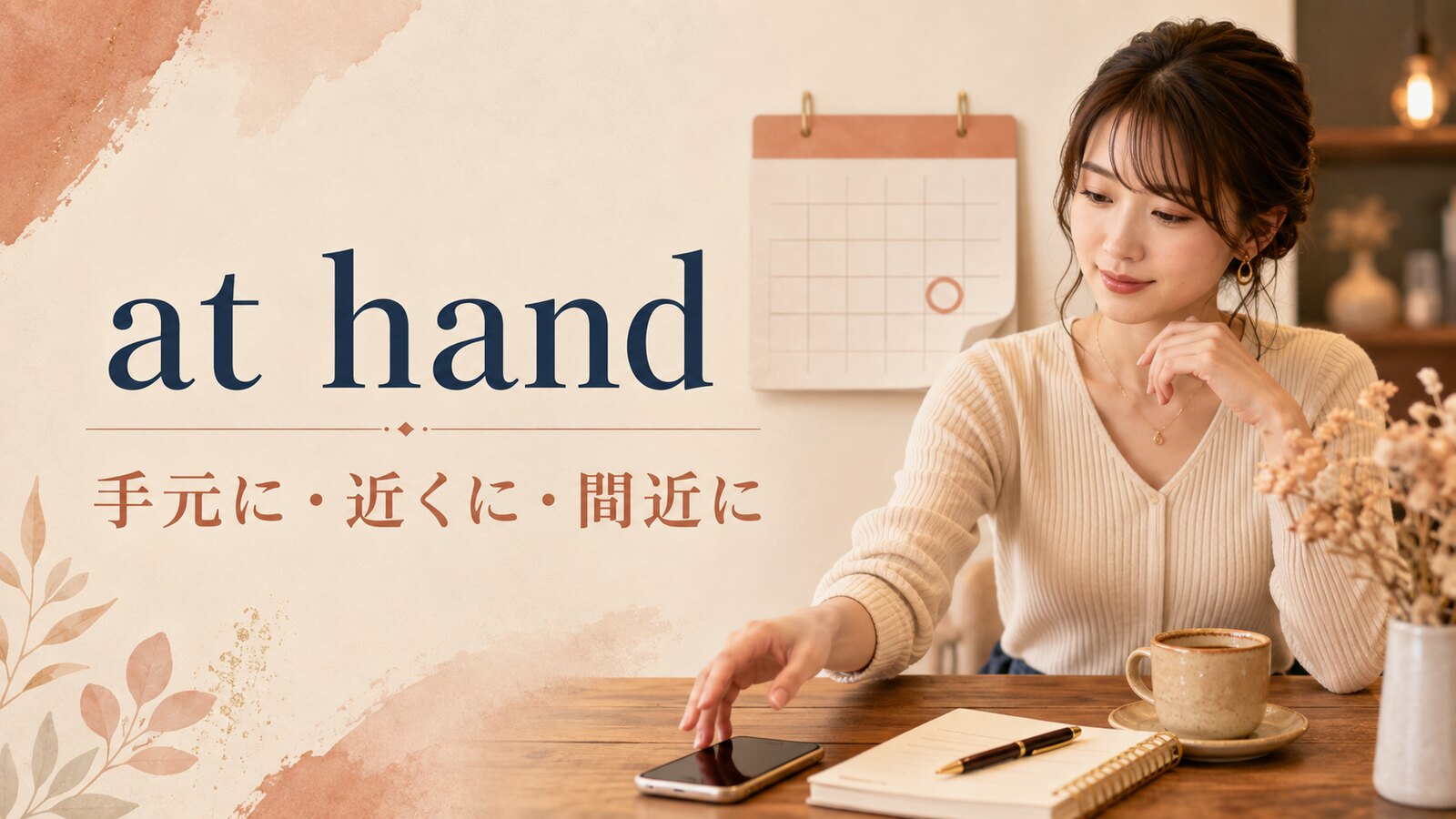 at handの意味は？on hand・in hand・close at handとの違い