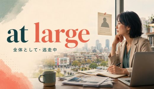 at largeの意味は？「全体として・逃走中」とin general・on the looseの違い