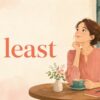 At leastの意味と使い方を表す女性のイラスト