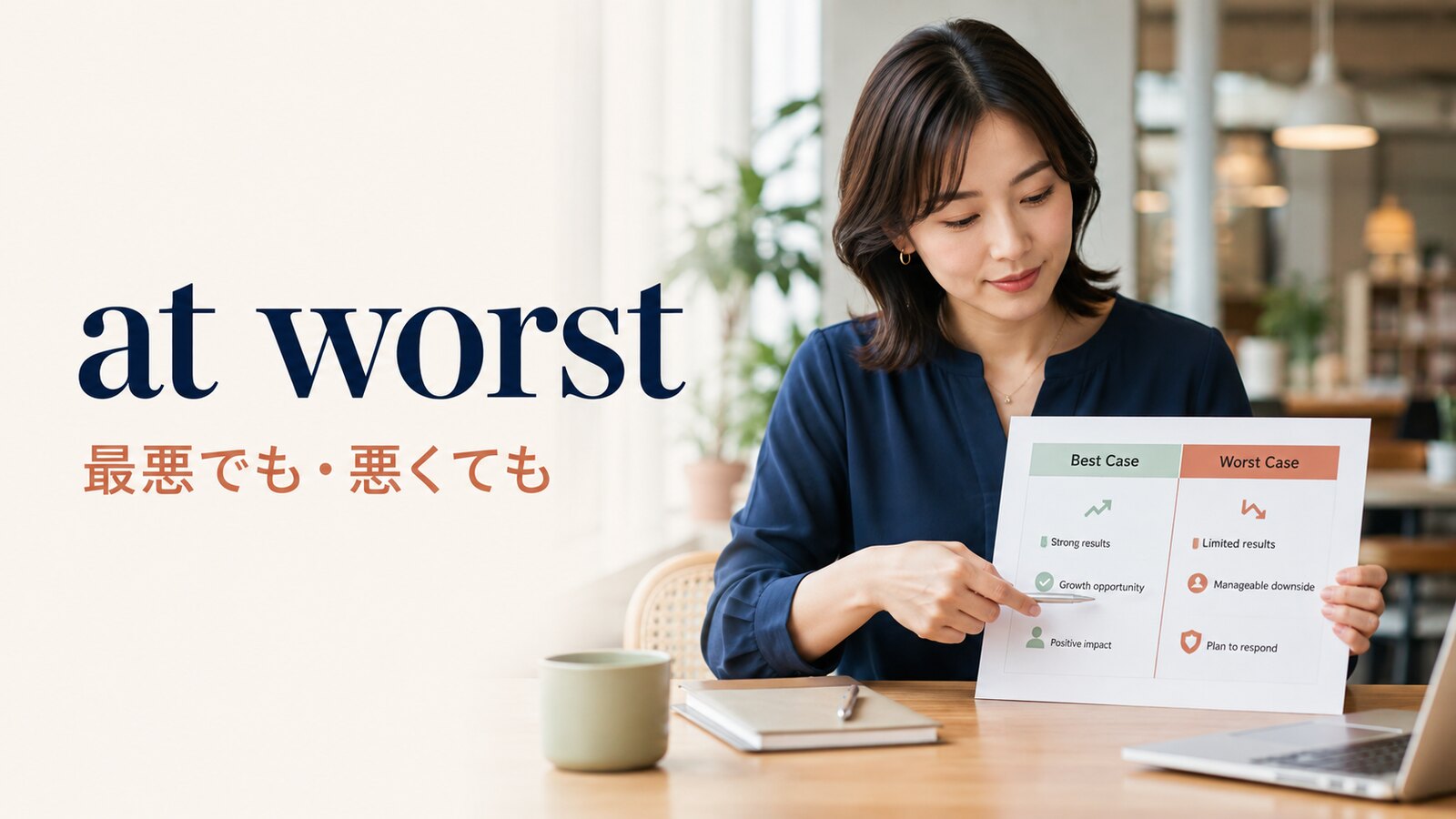 at worstの意味は？at best・in the worst-case scenarioとの違い