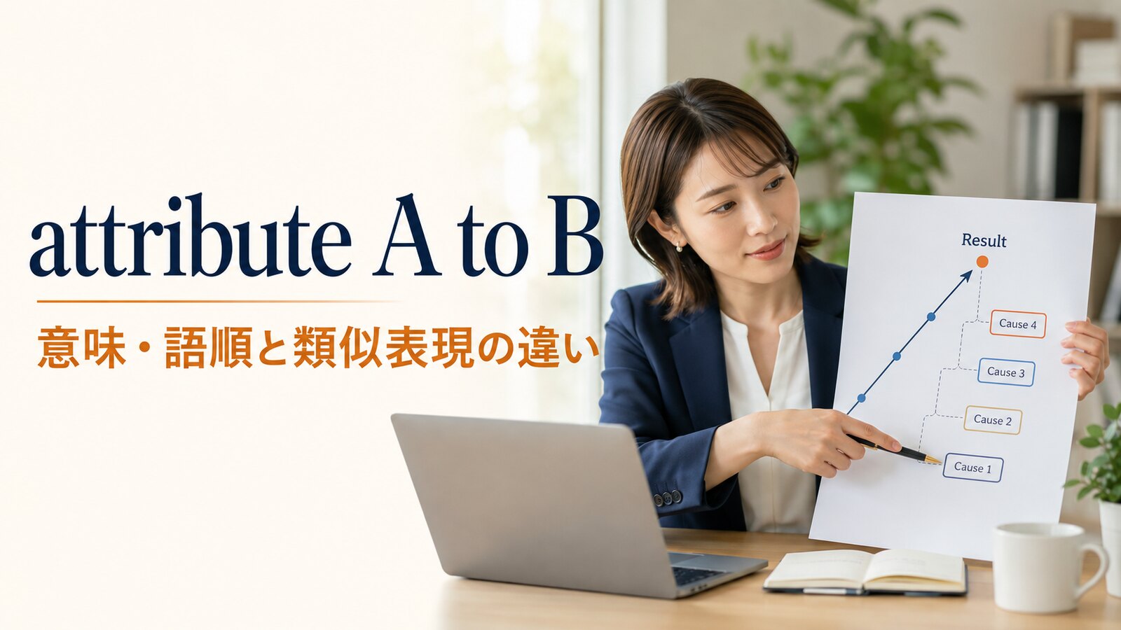 attribute A to Bの意味は？語順・受動態とdue to・contribute toとの違い