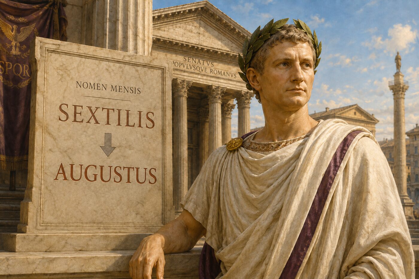 Augustの語源となった初代ローマ皇帝アウグストゥスとSextilisからAugustusへの改称