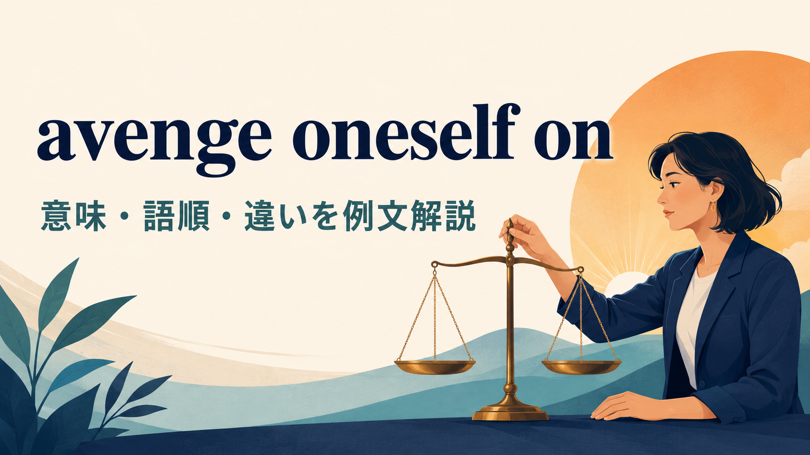 avenge oneself onの意味・語順・類似表現との違いを解説するアイキャッチ画像