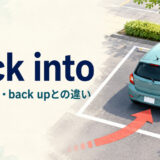 back intoの意味とback upとの違いを表す車のバック駐車のアイキャッチ画像