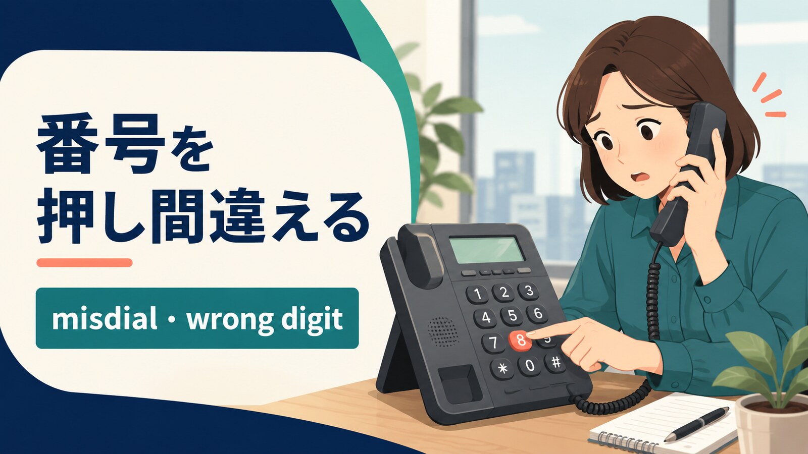 「番号を押し間違える」は英語で？misdial・press the wrong digitの違い