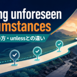 barring unforeseen circumstancesの意味・使い方を解説するアイキャッチ画像