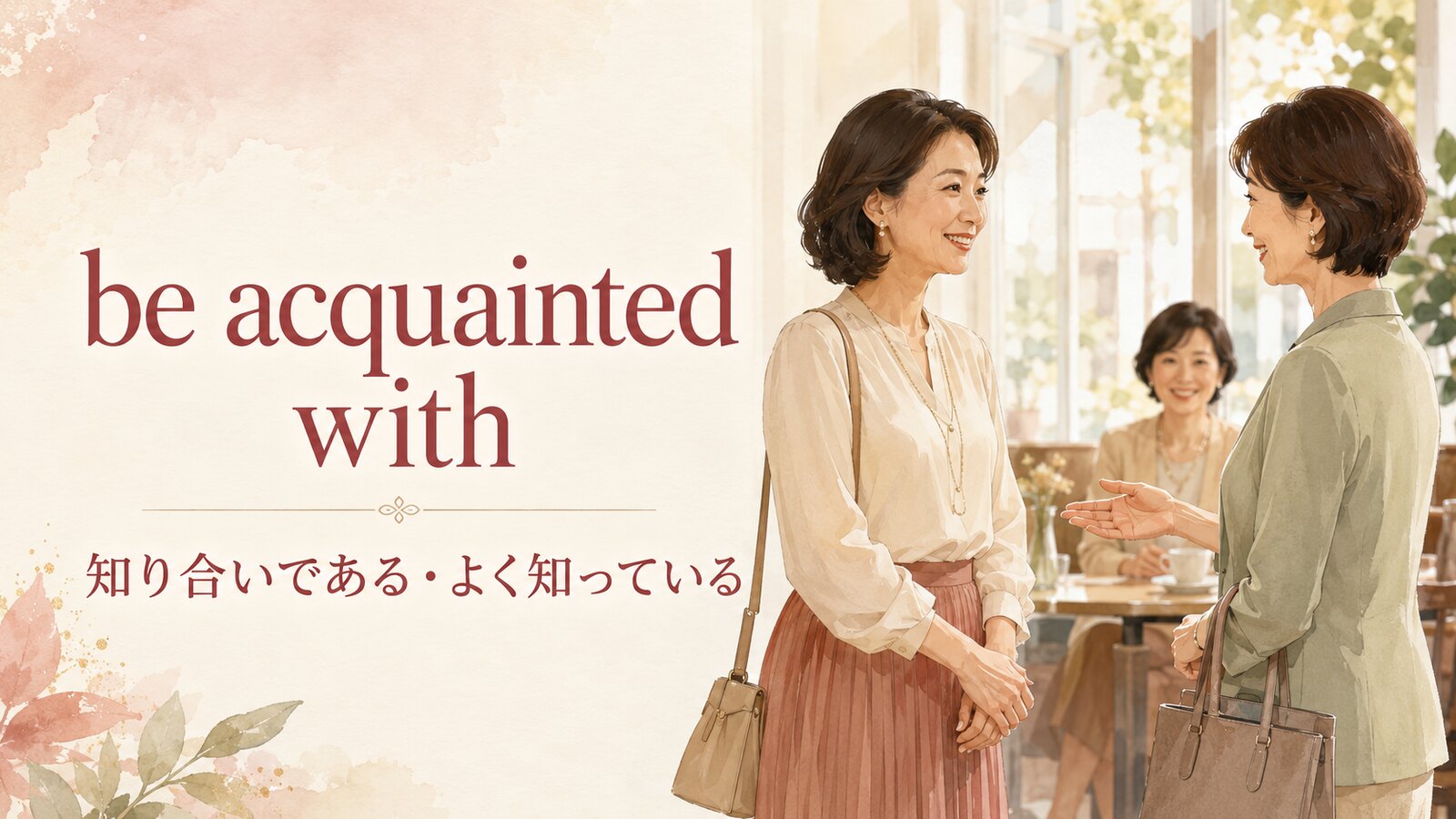 be acquainted withの意味は？know・be familiar withとの違いと使い方