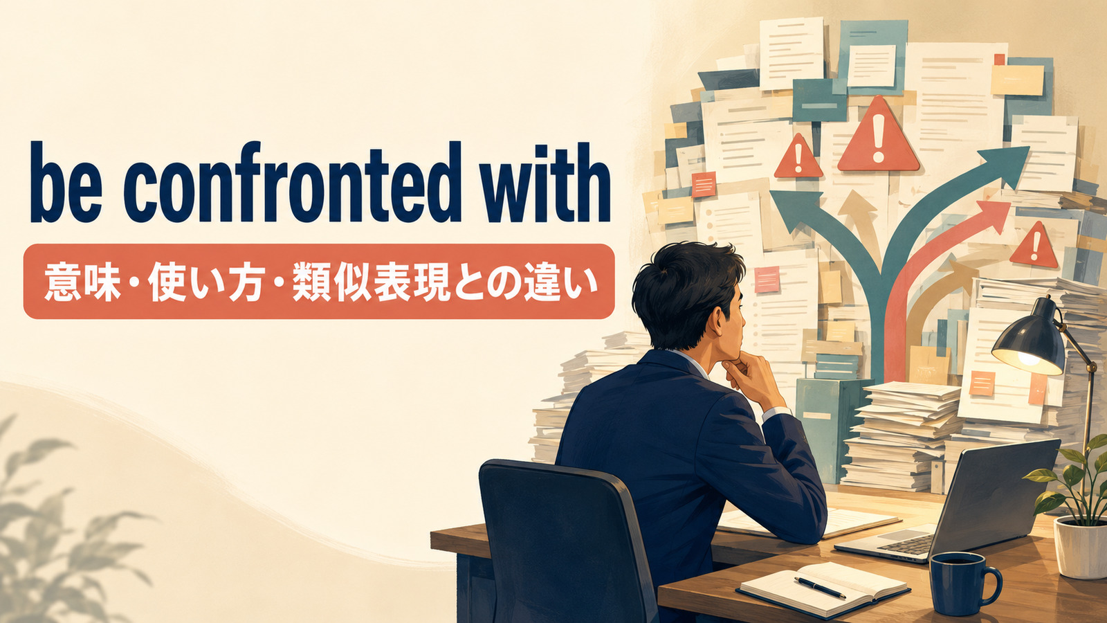 be confronted withの意味は？使い方・語順とface・be faced withとの違いを例文で解説