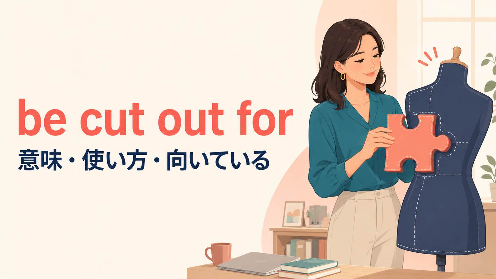 be cut out forの意味・使い方と「向いている」のニュアンスを表すアイキャッチ画像