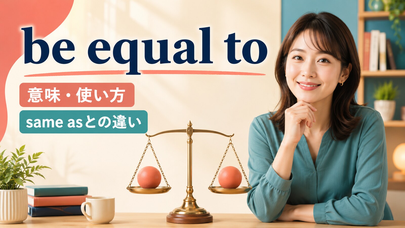 be equal toの意味・使い方とsame asとの違いを解説するアイキャッチ画像