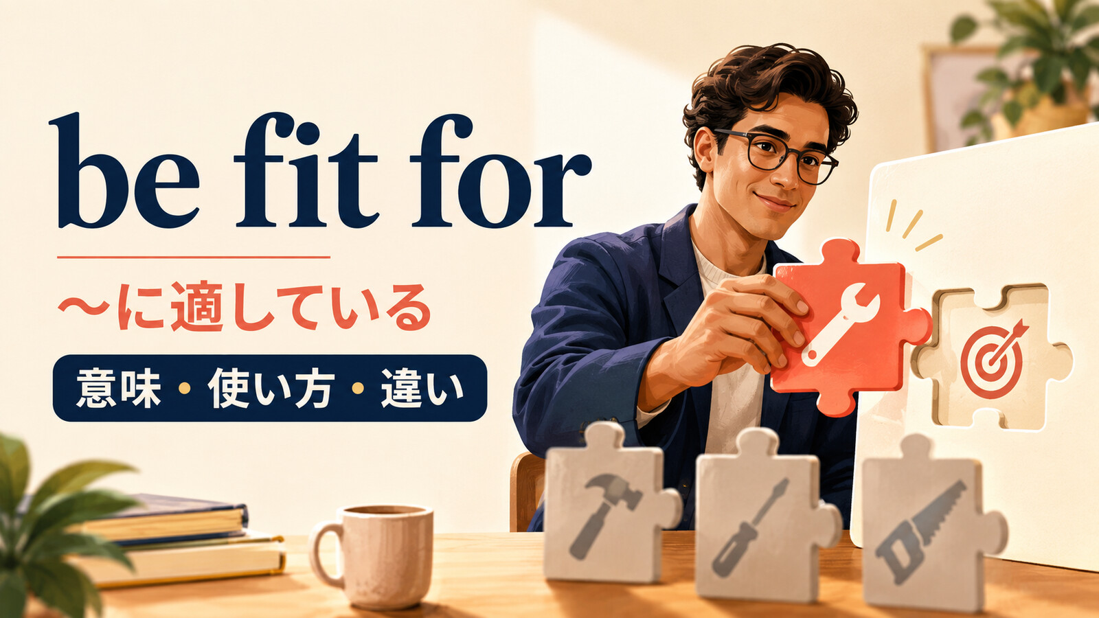 be fit for(〜に適している)の意味・使い方・違いを表すアイキャッチ