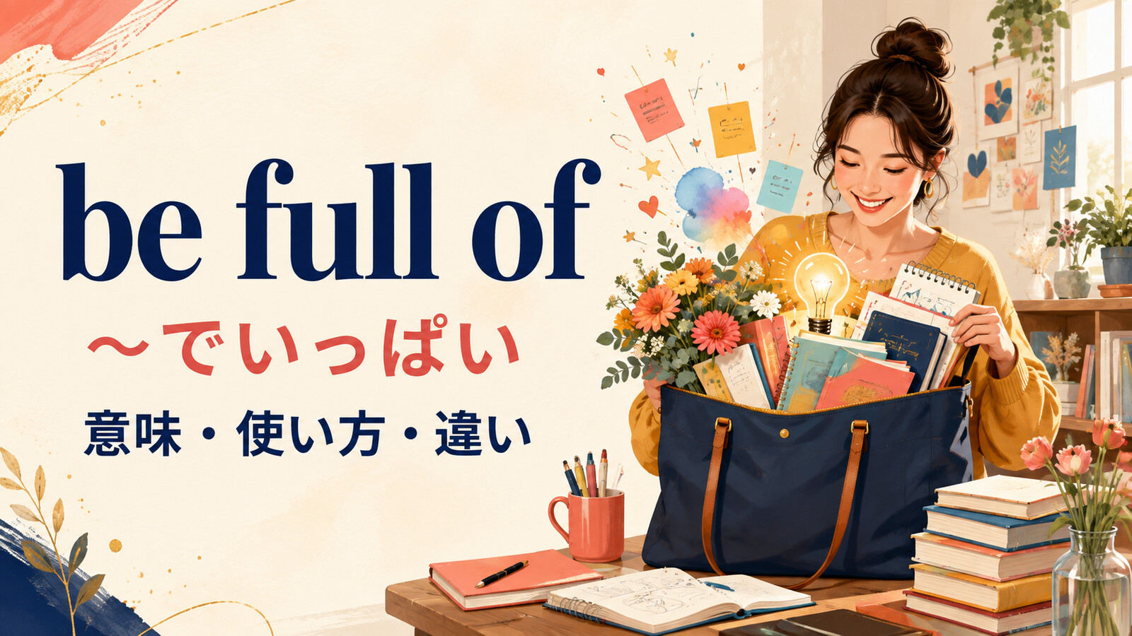 be full ofの意味は？「〜でいっぱい」の使い方とfilled withとの違い