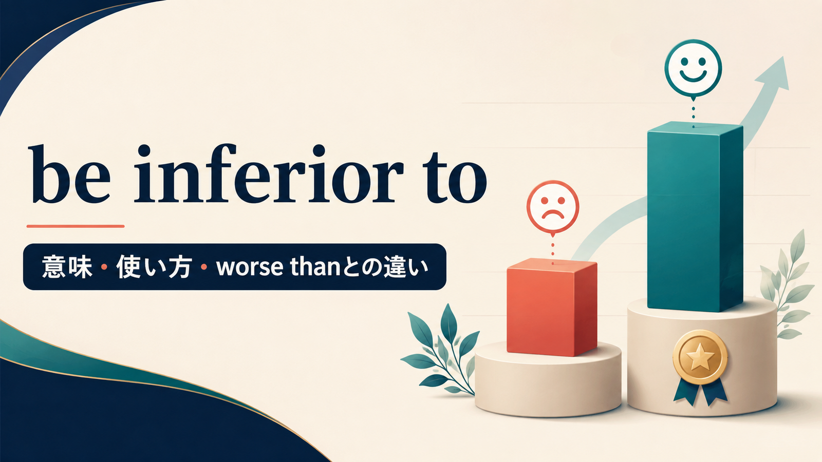 be inferior toの意味・使い方とworse thanとの違いを解説するアイキャッチ画像