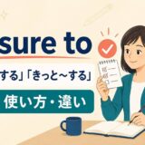 be sure toの意味「必ず〜する・きっと〜する」と使い方を示すアイキャッチ
