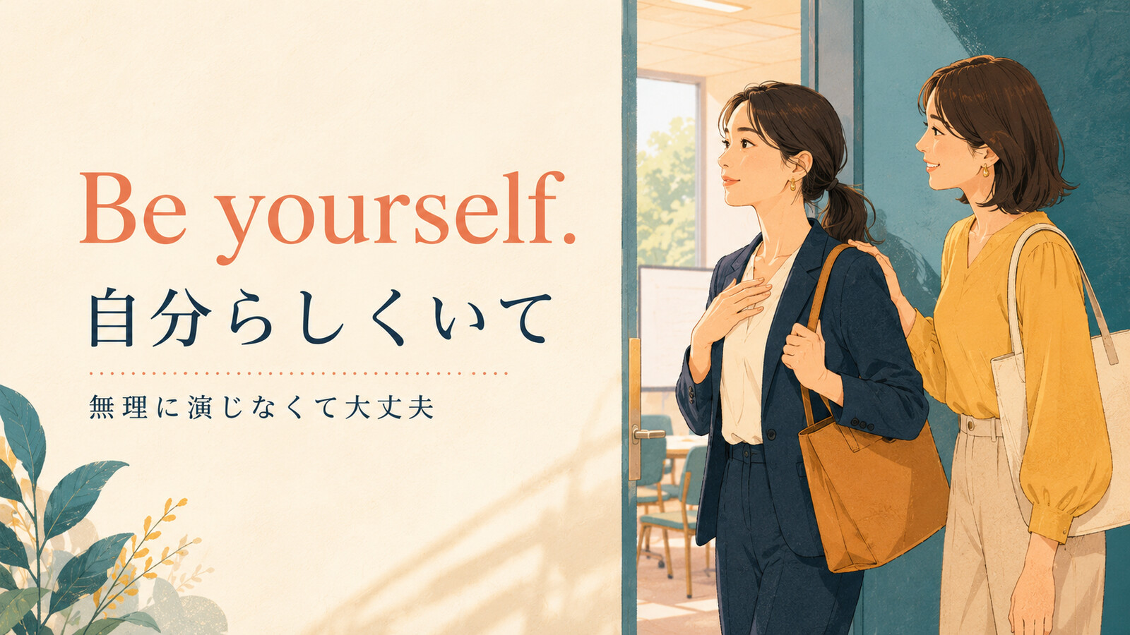 Be yourself.(自分らしくいて・無理に演じなくて大丈夫)の意味を示すアイキャッチ