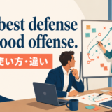 The best defense is a good offenseの意味・使い方・違いを表すアイキャッチ