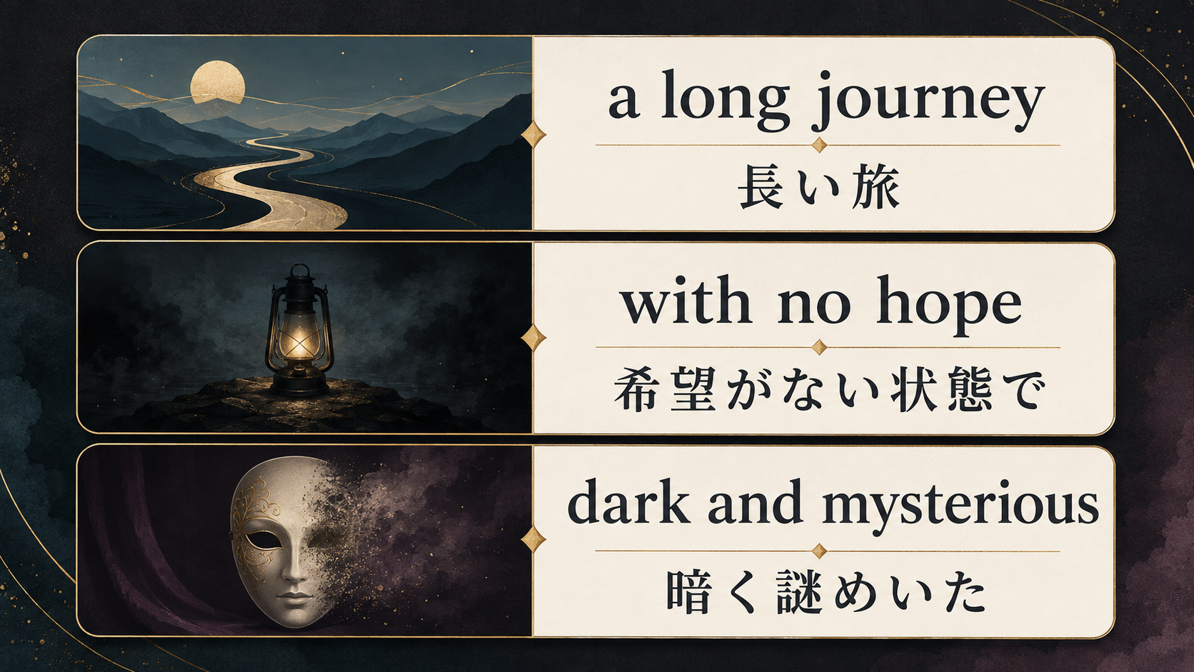 a long journey、with no hope、dark and mysterious の意味