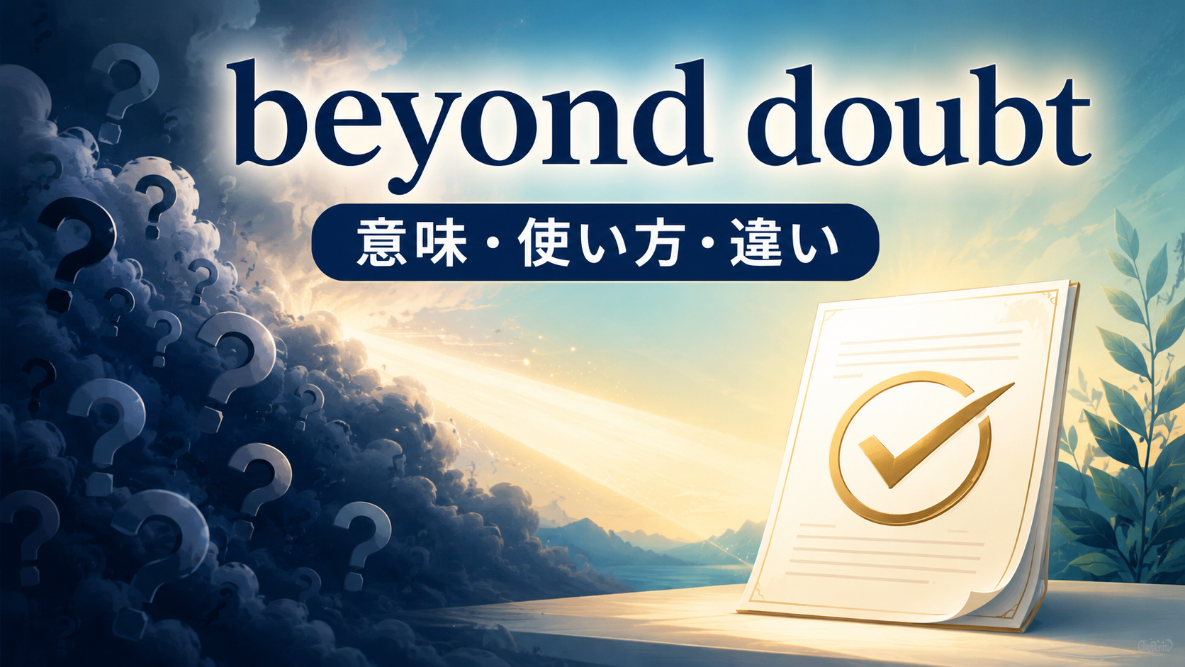 beyond doubtの意味は？beyond a doubt・without doubt・no doubtとの違い