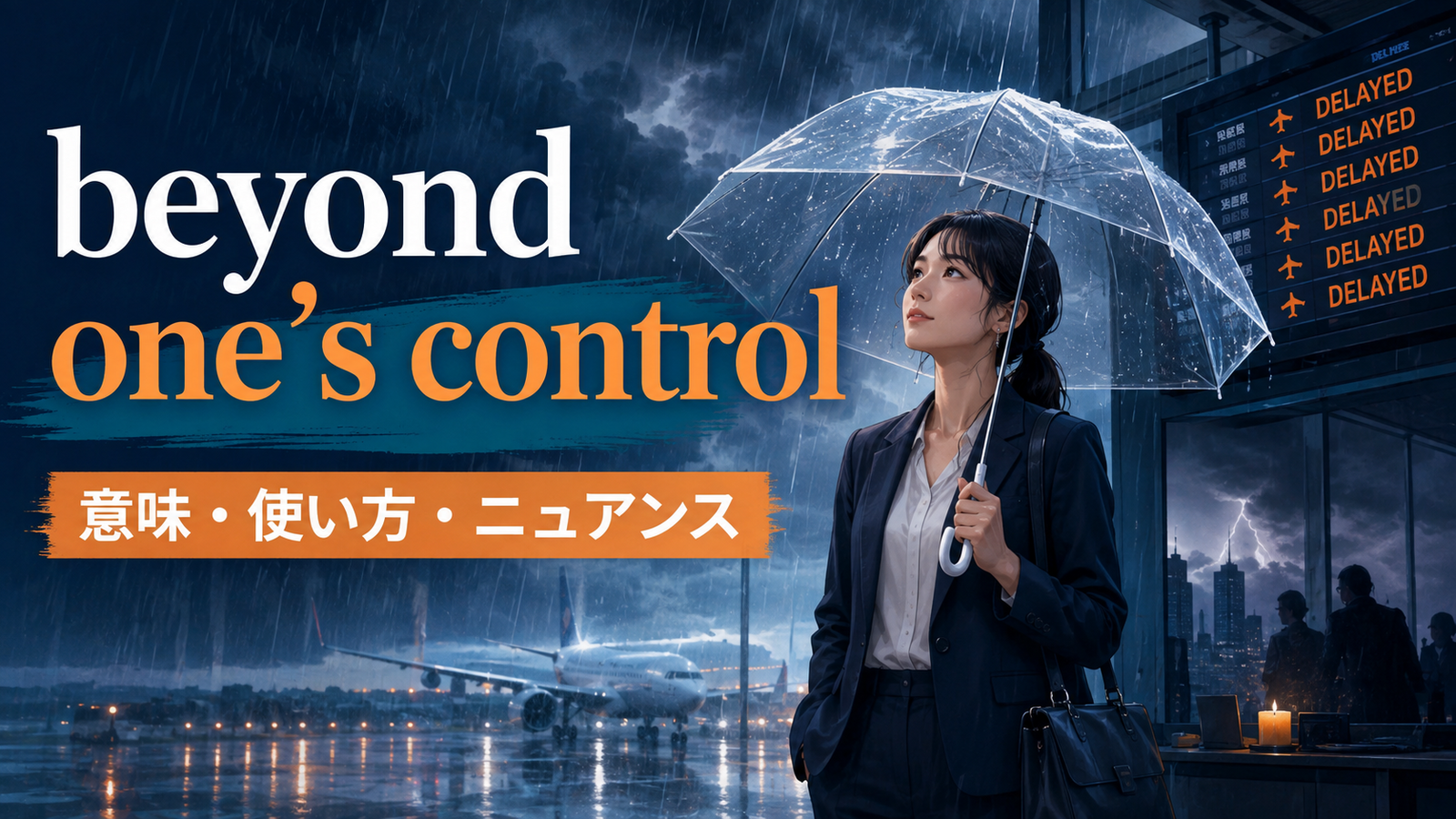 beyond one’s controlの意味は？「自分ではどうにもできない」の使い方とout of controlとの違い