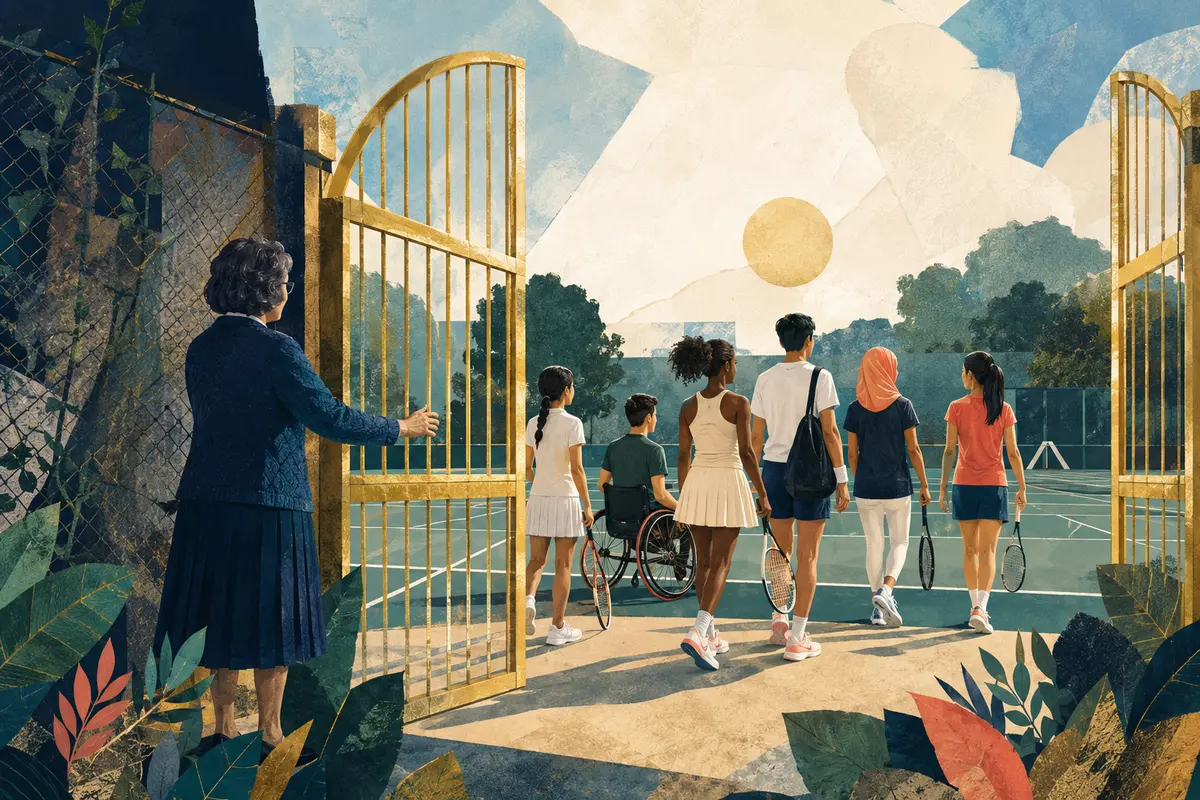 A diverse next generation entering an open and inclusive tennis court