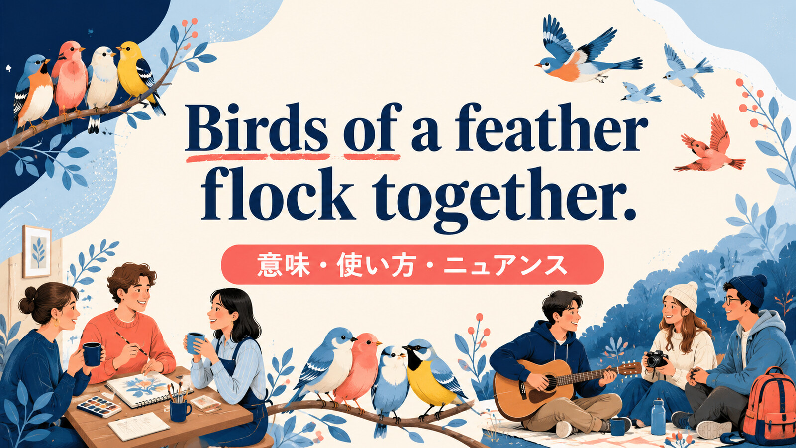 Birds of a feather flock togetherの意味・使い方