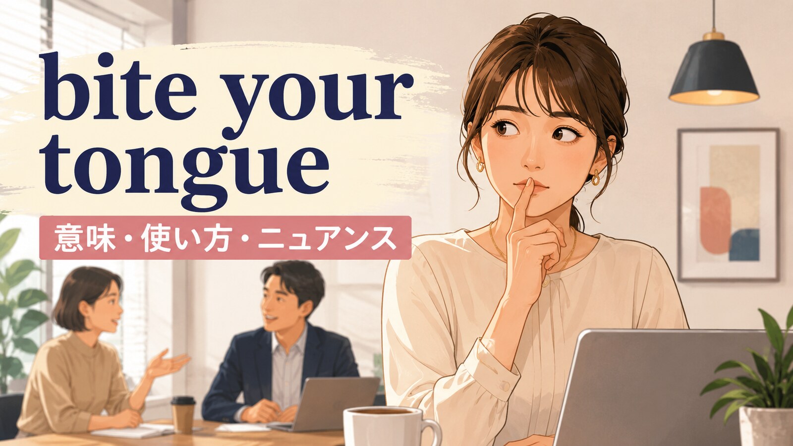 bite your tongueの意味・使い方・ニュアンスを解説するアイキャッチ画像