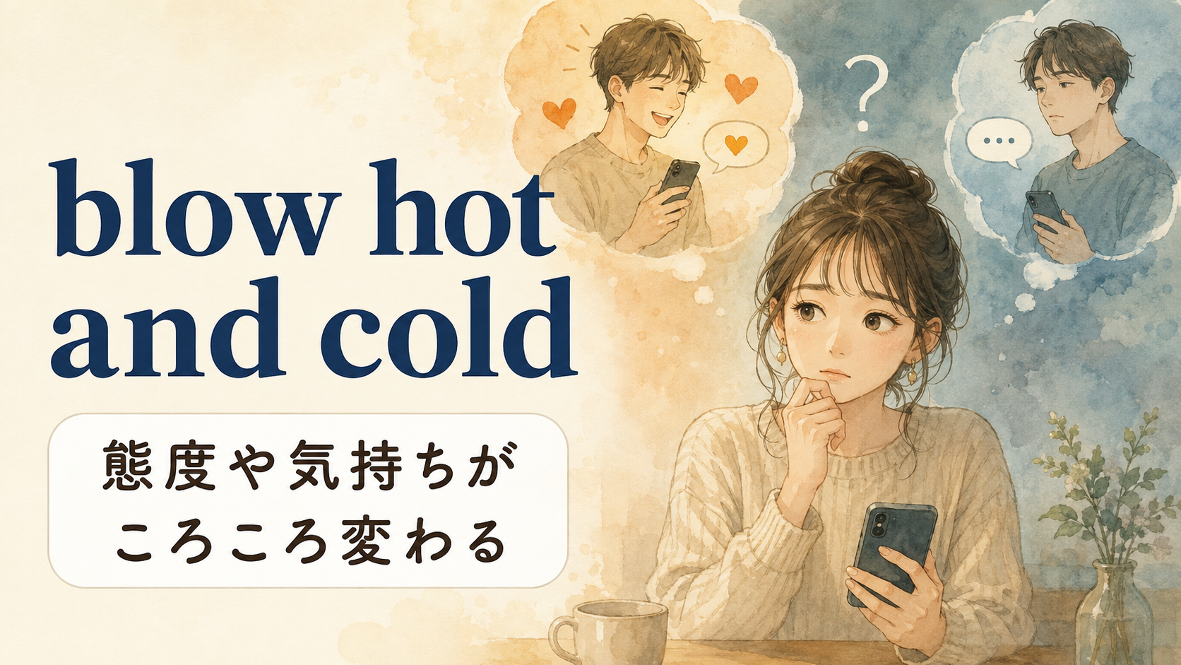 blow hot and coldの意味・使い方・例文｜ニュアンスと似た表現との違い