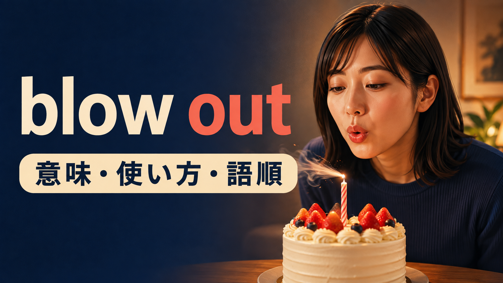 blow outの意味・使い方・語順を解説するアイキャッチ画像
