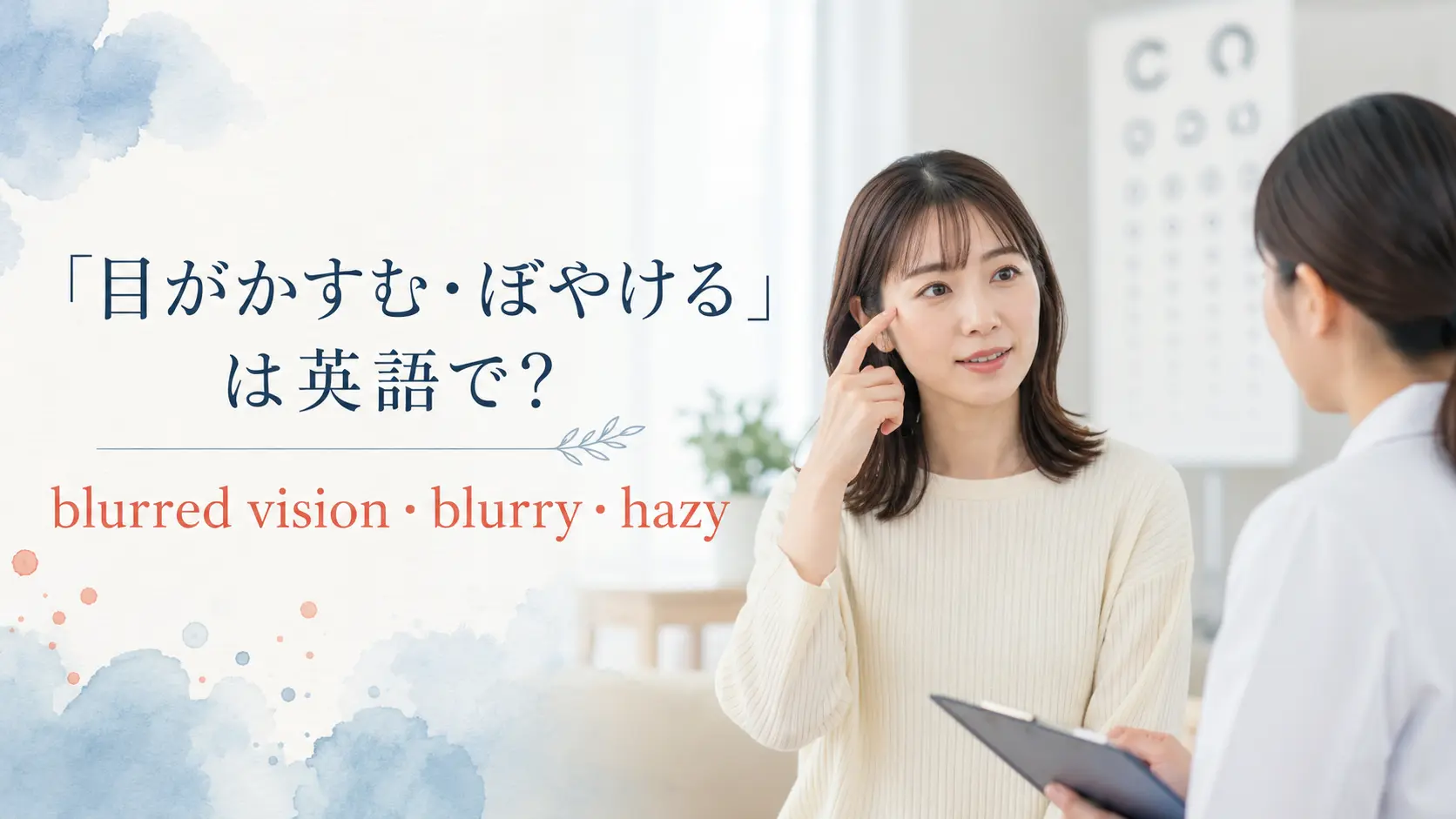 「目がかすむ・ぼやける」は英語で？blurred vision・blurry・hazyの違い