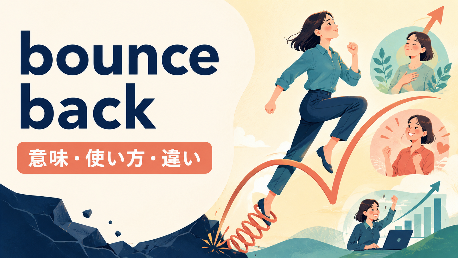 bounce backの意味・使い方・違いを解説するアイキャッチ画像