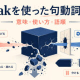 breakを使った句動詞の意味・使い方・語順をまとめた一覧記事のアイキャッチ