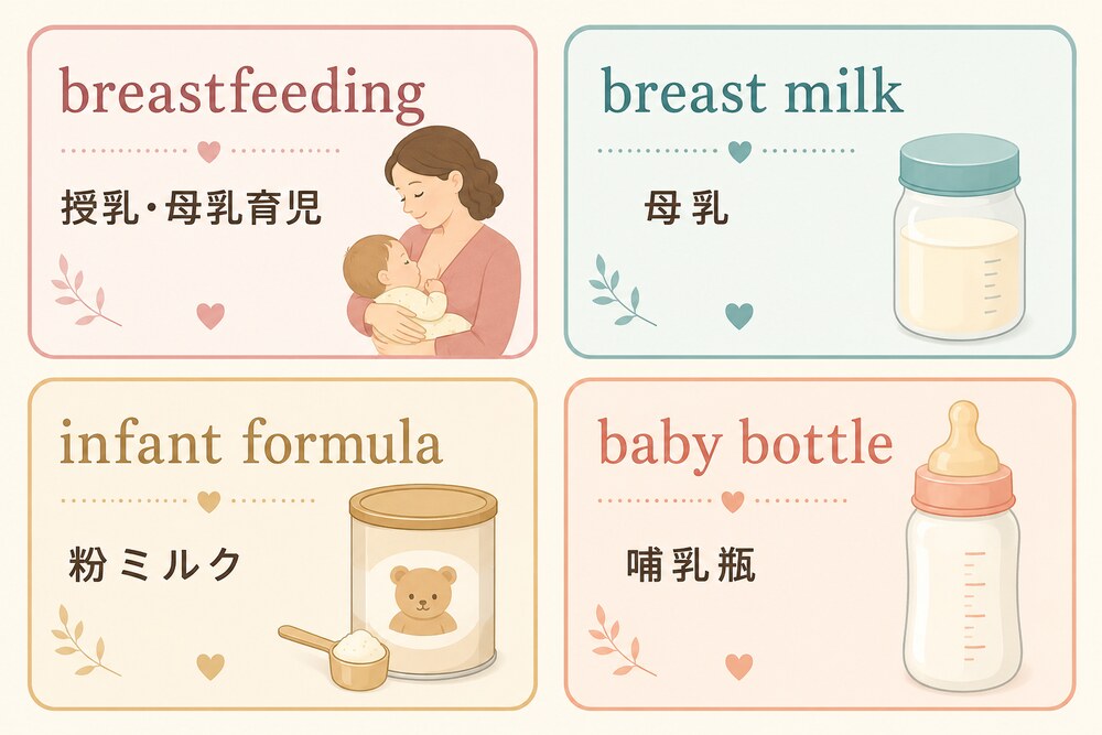 breastfeeding・breast milk・infant formula・baby bottleの違い