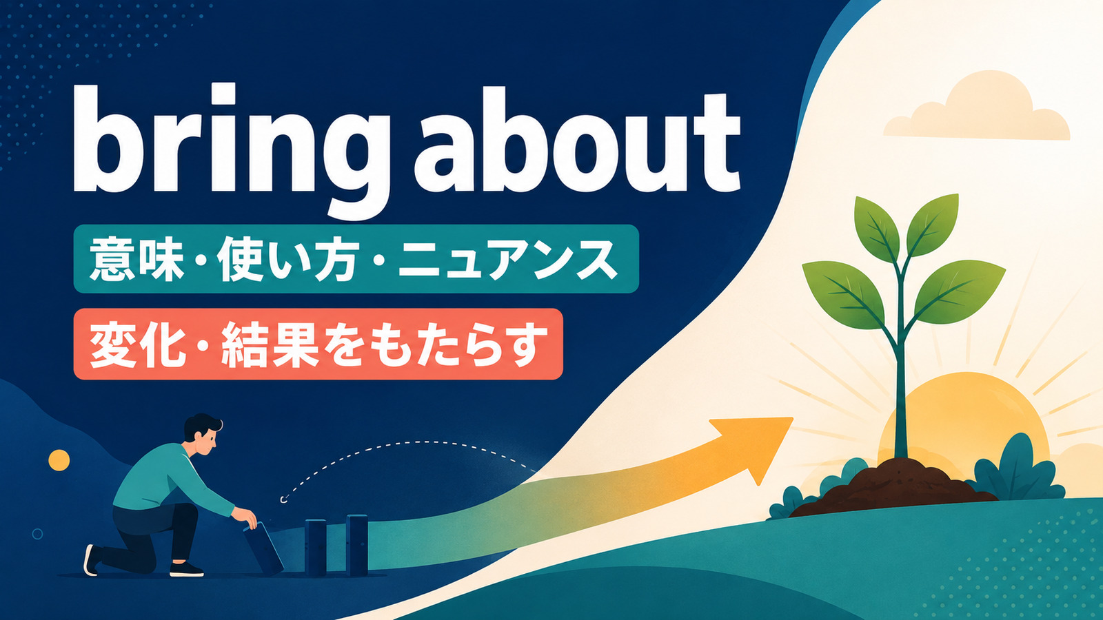 bring aboutの意味・使い方・ニュアンスと変化・結果をもたらすイメージ
