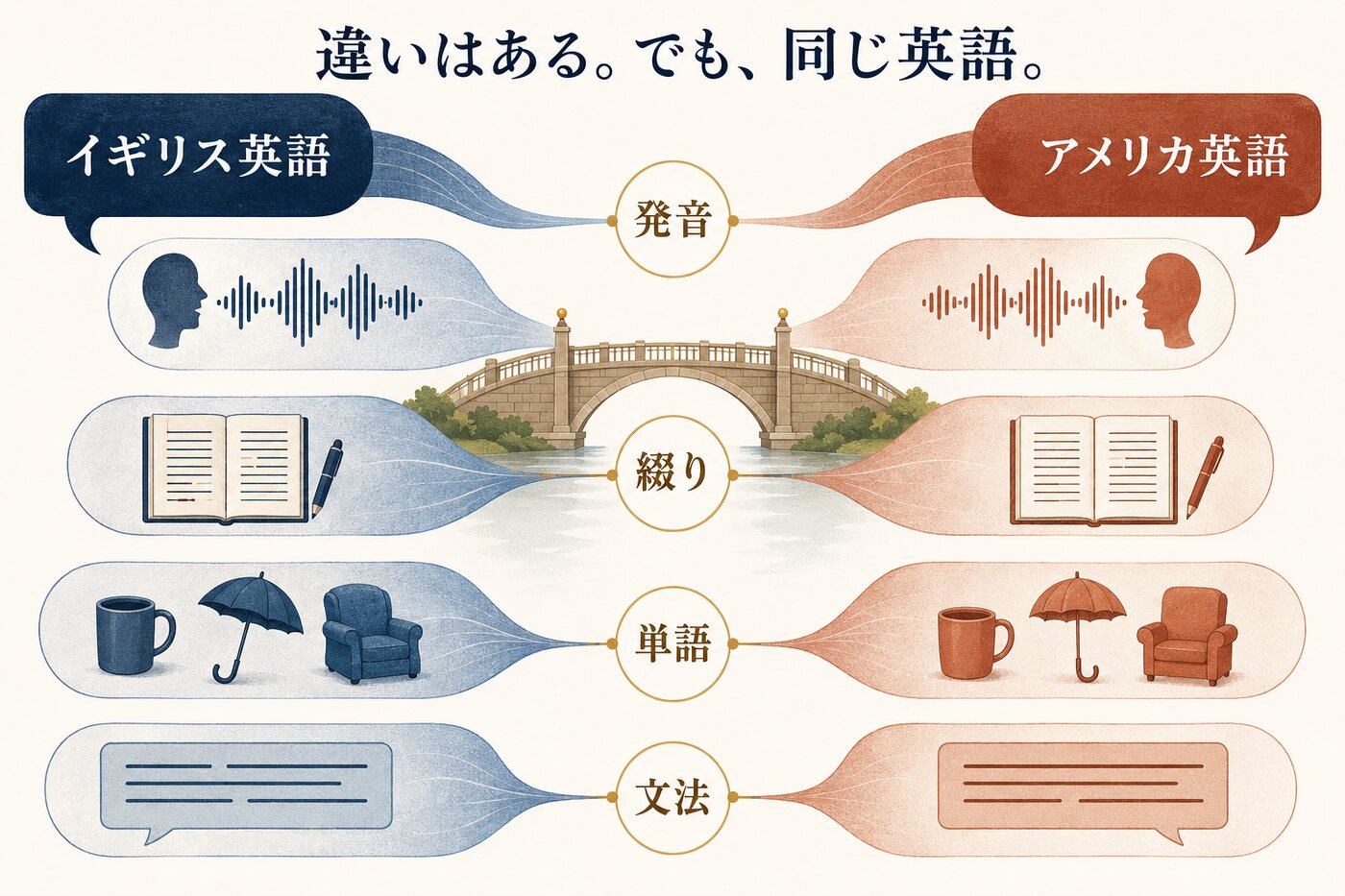 イギリス英語とアメリカ英語の発音・綴り・単語・文法の違い