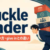 buckle underの意味と使い方を表すアイキャッチ画像