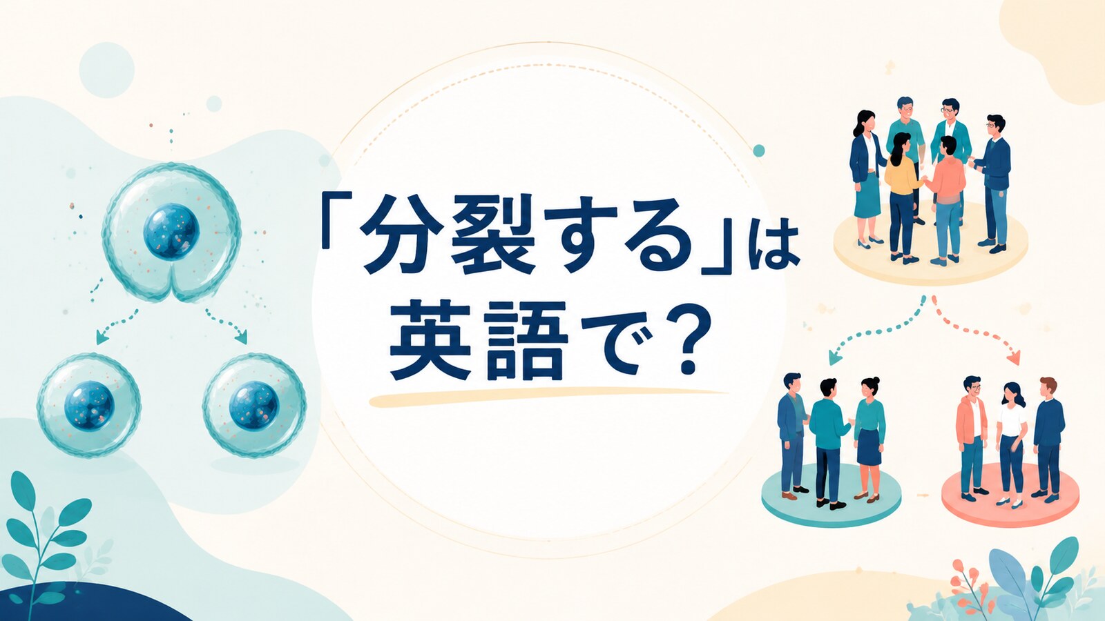 「分裂する」は英語で？divide・split・split into・become dividedの違い