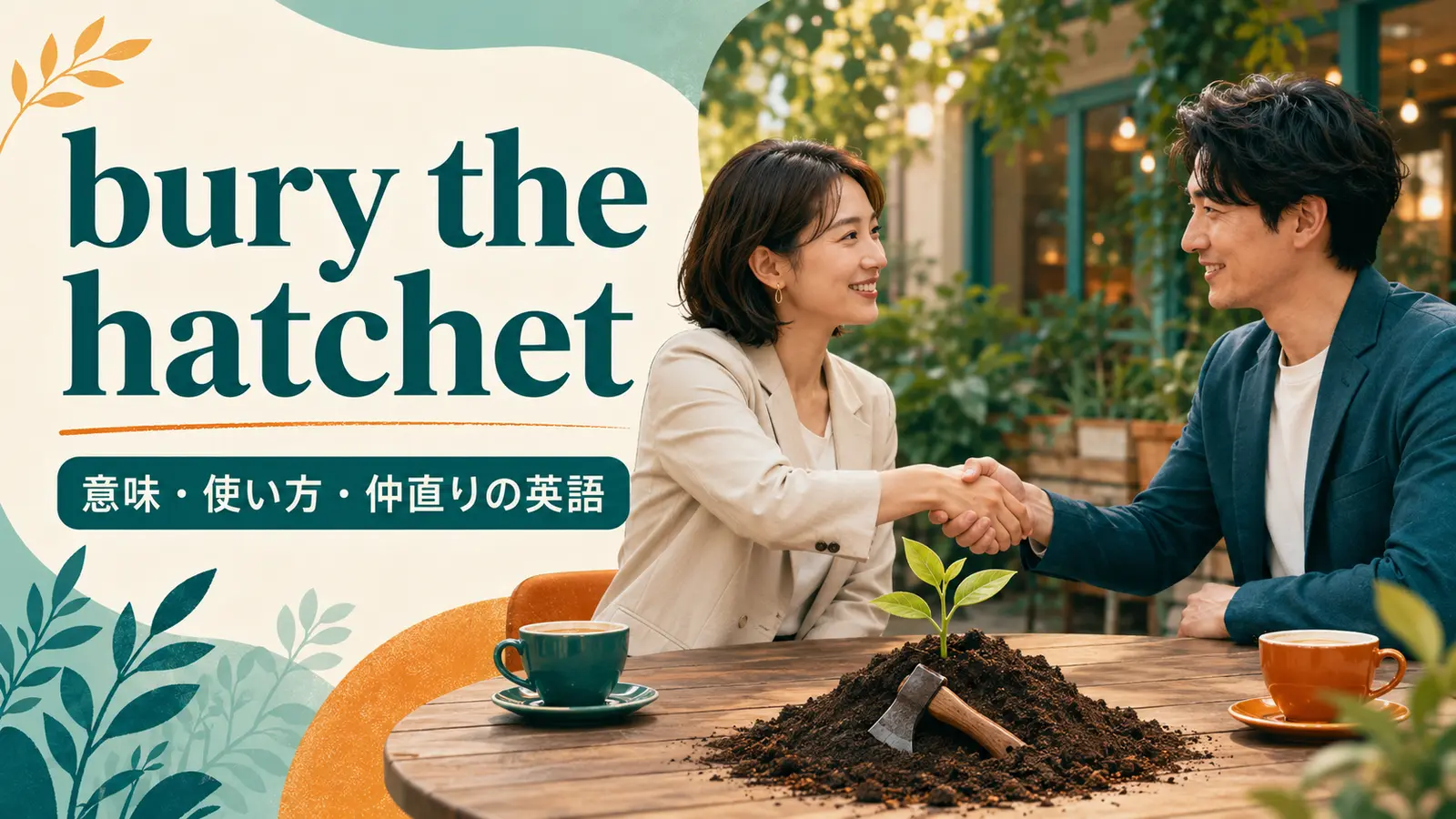 bury the hatchetの意味と使い方を解説するアイキャッチ画像