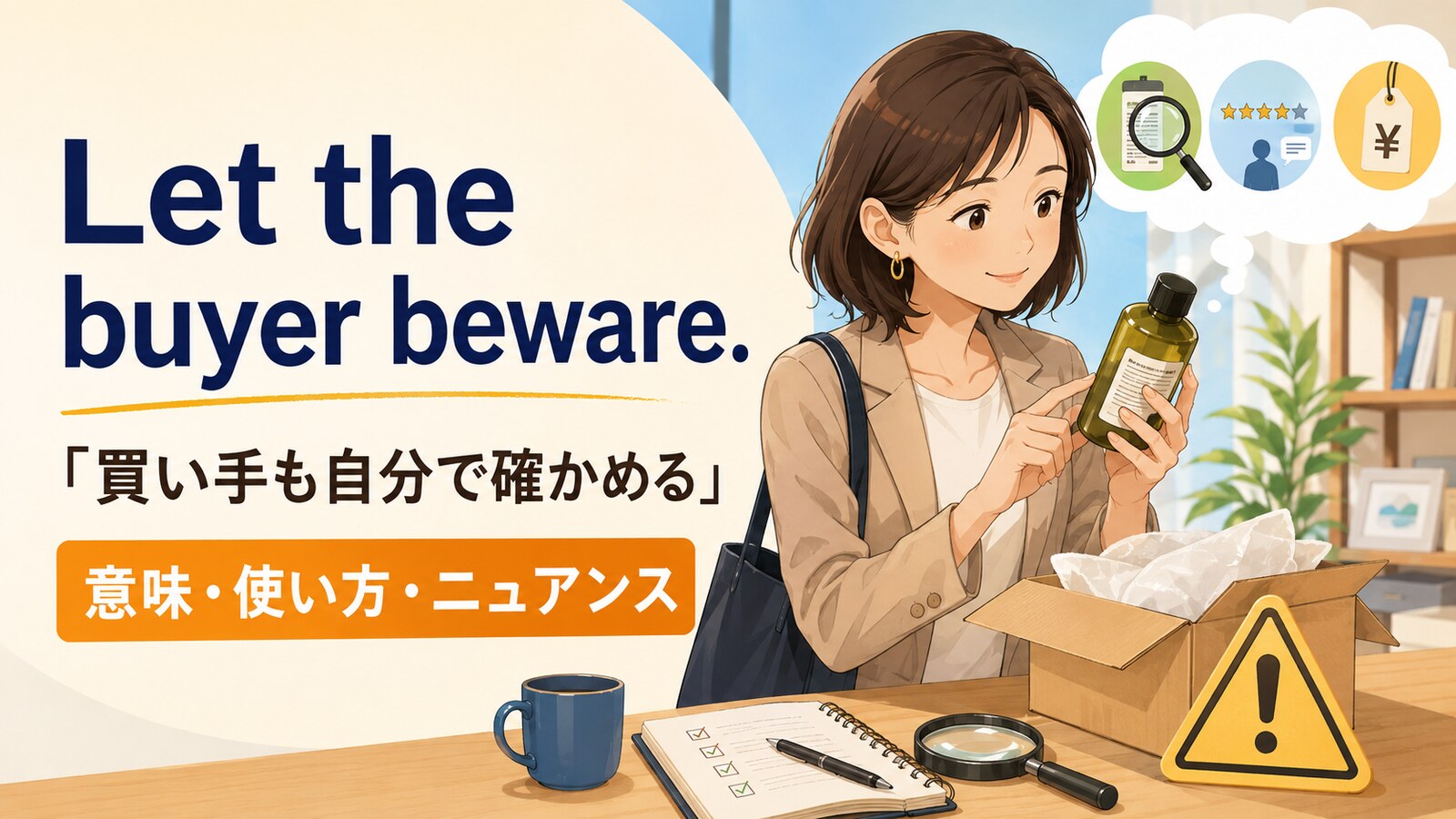 Let the buyer beware.の意味は？使い方・ニュアンスと例文