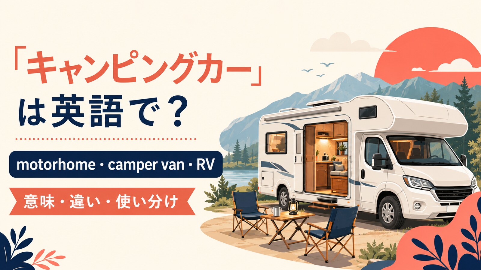 「キャンピングカー」は英語で？motorhome・camper van・RVの違い