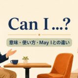 Can Iの意味と使い方、May Iとの違いをカフェの会話で示すアイキャッチ画像