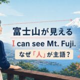 富士山が見えるをI can see Mt. Fuji.と人を主語にする理由を示す画像