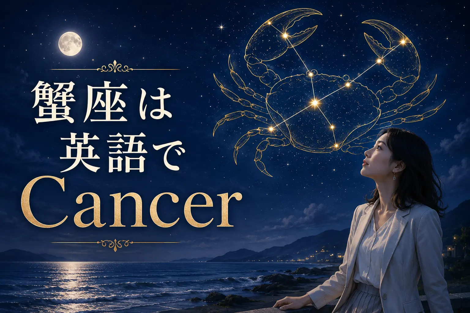 蟹座は英語でCancer|大人女性向け英語学習イラスト