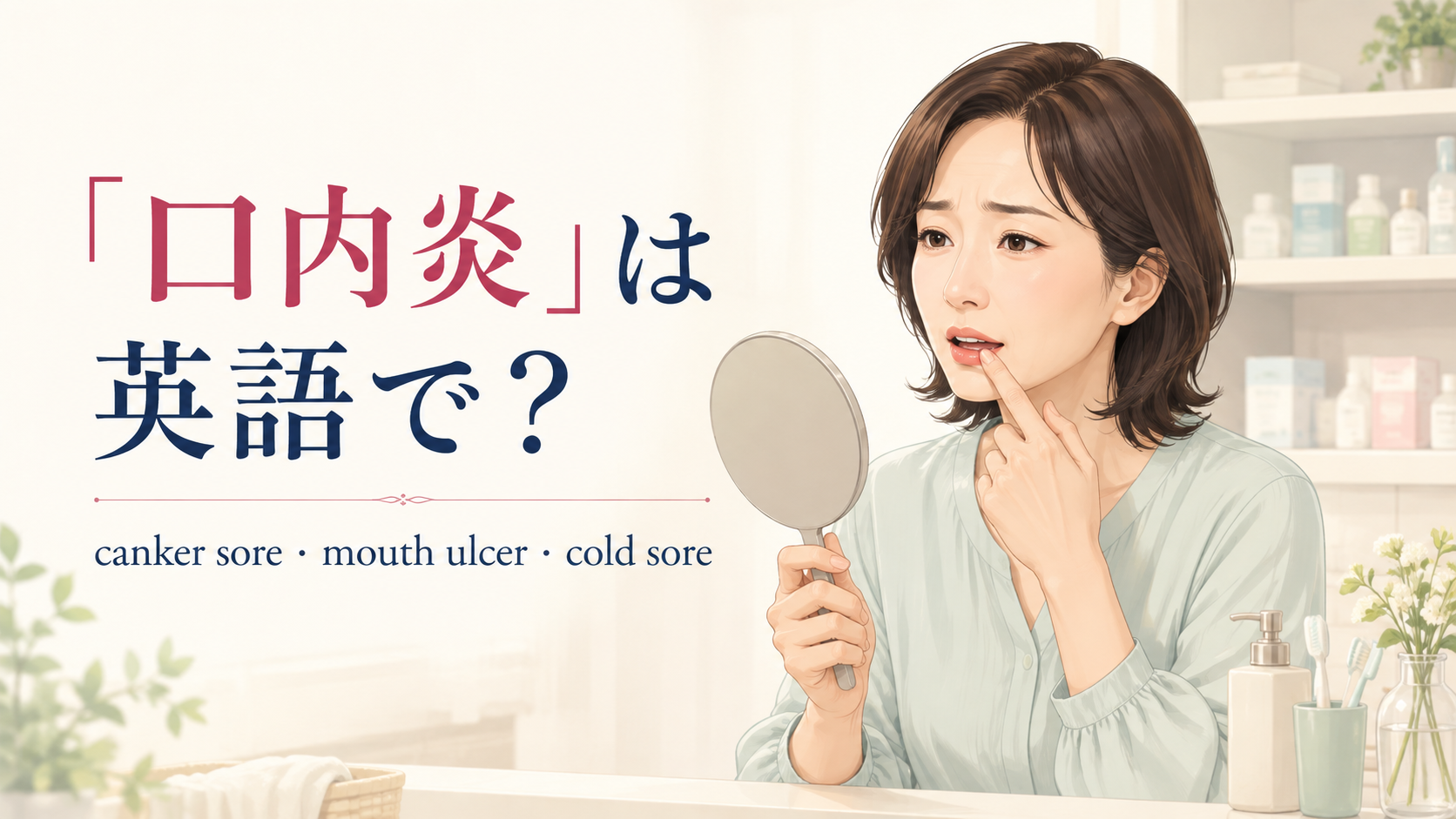 「口内炎」は英語で?canker sore・mouth ulcer・cold sore