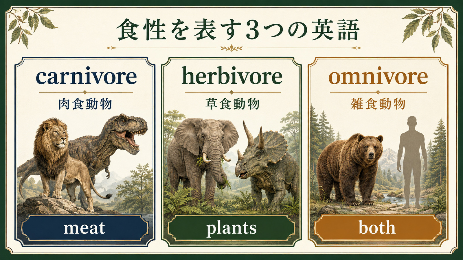 carnivore・herbivore・omnivoreの違い